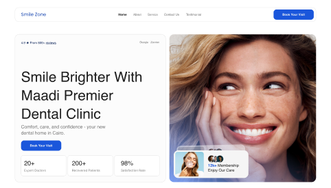 Smile Zone dental clinic website project