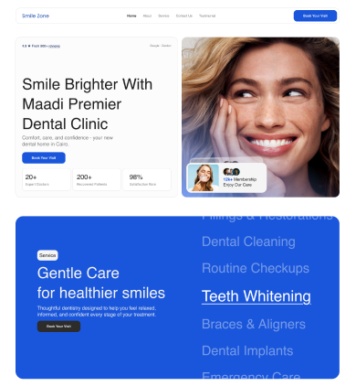 Smile Zone dental clinic concept project